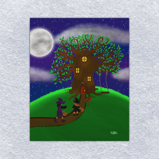 Treehouse on a Hill Art Print