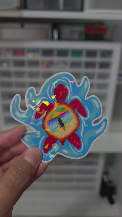 Magic Turtle (Holographic Gem) Vinyl Sticker