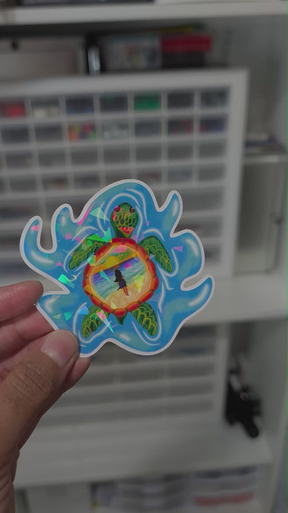 Magic Turtle (Holographic Gem) Vinyl Sticker