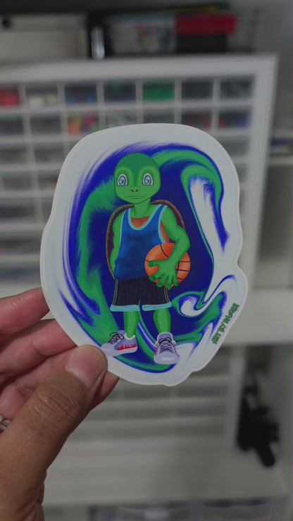 Basketball Turtle Vinyl Sticker