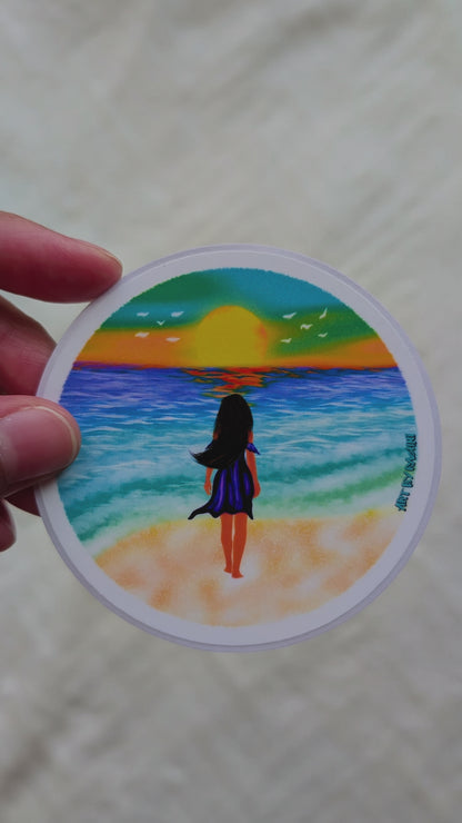 The Ocean Calls Vinyl Sticker